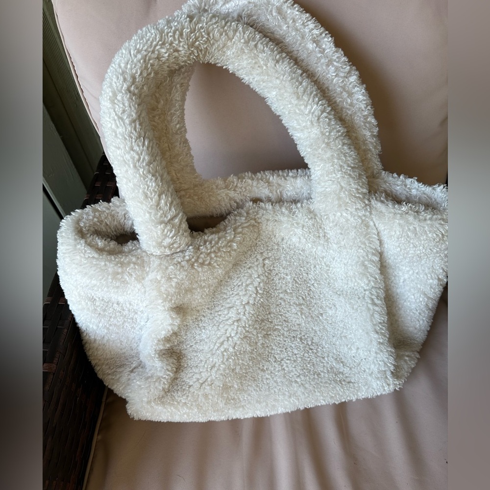A New Day fuzzy tote in white - Picture 3 of 3